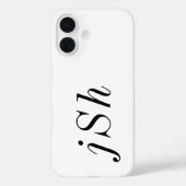Moderne Schwarz-Weiß-Monogramm-Name Case-Mate iPhone Hülle (Rückseite)