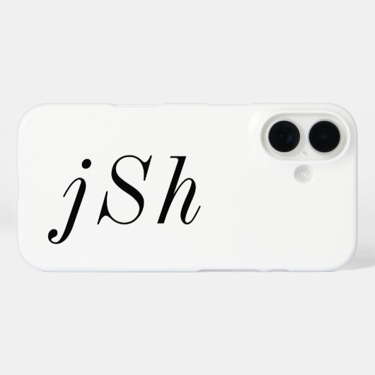 Moderne Schwarz-Weiß-Monogramm-Name Case-Mate iPhone Hülle (Rückseite (Horizontal))