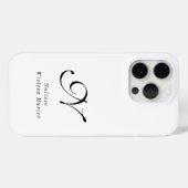 Moderne Schwarz-Weiß-Monogramm-Name Case-Mate iPhone Hülle (Rückseite (Horizontal))