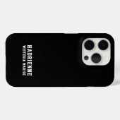 Moderne Schwarz-Weiß-Monogramm-Name Case-Mate iPhone Hülle (Rückseite (Horizontal))
