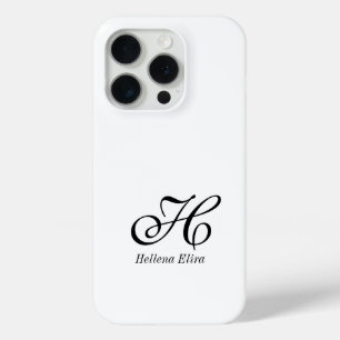 Moderne Schwarz-Weiß-Monogramm-Name Case-Mate iPhone Hülle
