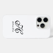 Moderne Schwarz-Weiß-Monogramm-Name Case-Mate iPhone Hülle (Rückseite (Horizontal))