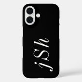 Moderne Schwarz-Weiß-Monogramm-Name Case-Mate iPhone Hülle (Rückseite)