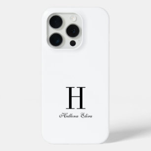 Moderne Schwarz-Weiß-Monogramm-Name Case-Mate iPhone Hülle