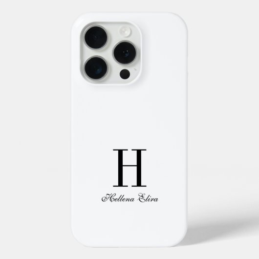 Moderne Schwarz-Weiß-Monogramm-Name Case-Mate iPhone Hülle (Rückseite)