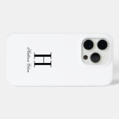Moderne Schwarz-Weiß-Monogramm-Name Case-Mate iPhone Hülle (Rückseite (Horizontal))