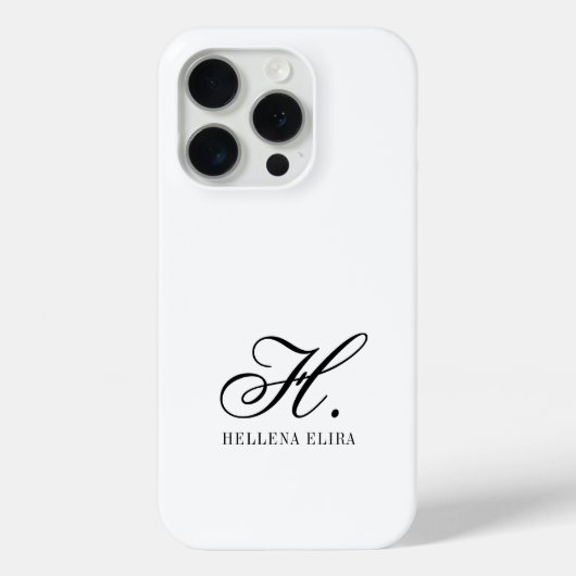 Moderne Schwarz-Weiß-Monogramm-Name Case-Mate iPhone Hülle (Rückseite)