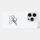 Moderne Schwarz-Weiß-Monogramm-Name Case-Mate iPhone Hülle (Rückseite (Horizontal))