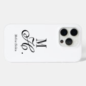 Moderne Schwarz-Weiß-Monogramm-Name Case-Mate iPhone Hülle (Rückseite (Horizontal))