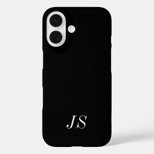 Moderne Schwarz-Weiß-Monogramm-Name Case-Mate iPhone Hülle (Rückseite)