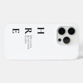 Moderne Schwarz-Weiß-Monogramm-Name Case-Mate iPhone Hülle (Rückseite (Horizontal))