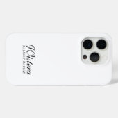 Moderne Schwarz-Weiß-Monogramm-Name Case-Mate iPhone Hülle (Rückseite (Horizontal))