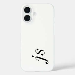 Moderne Schwarz-Weiß-Monogramm-Name iPhone 16 Hülle
