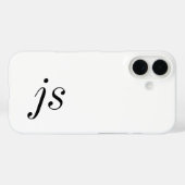 Moderne Schwarz-Weiß-Monogramm-Name Case-Mate iPhone Hülle (Rückseite (Horizontal))