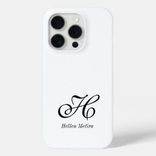 Moderne Schwarz-Weiß-Monogramm-Name Case-Mate iPhone Hülle