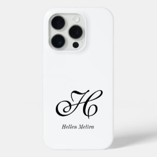 Moderne Schwarz-Weiß-Monogramm-Name Case-Mate iPhone Hülle