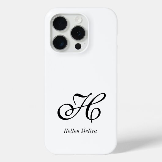 Moderne Schwarz-Weiß-Monogramm-Name Case-Mate iPhone Hülle (Rückseite)