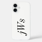 Moderne Schwarz-Weiß-Monogramm-Name Case-Mate iPhone Hülle (Rückseite)