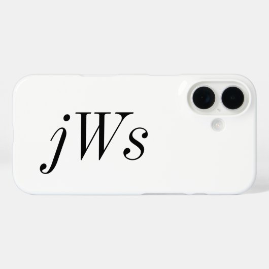 Moderne Schwarz-Weiß-Monogramm-Name Case-Mate iPhone Hülle (Rückseite (Horizontal))