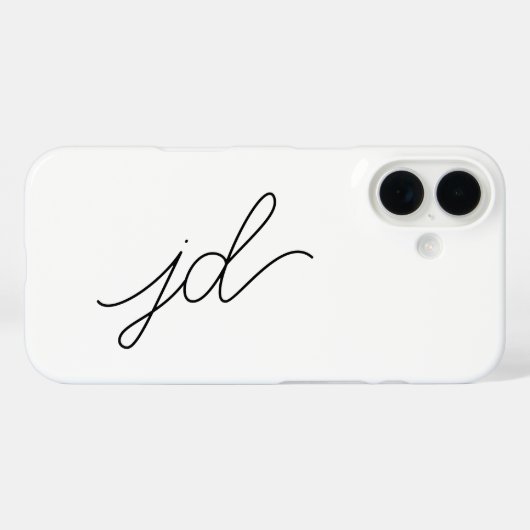 Moderne Schwarz-Weiß-Monogramm-Name Case-Mate iPhone Hülle (Rückseite (Horizontal))