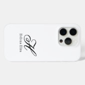 Moderne Schwarz-Weiß-Monogramm-Name Case-Mate iPhone Hülle (Rückseite (Horizontal))