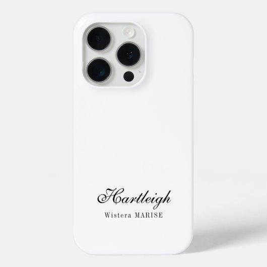 Moderne Schwarz-Weiß-Monogramm-Name Case-Mate iPhone Hülle (Rückseite)
