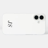 Moderne Schwarz-Weiß-Monogramm-Name Case-Mate iPhone Hülle (Rückseite (Horizontal))