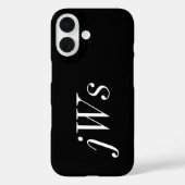 Moderne Schwarz-Weiß-Monogramm-Name Case-Mate iPhone Hülle (Rückseite)
