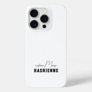 Moderne Schwarz-Weiß-Monogramm-Name Case-Mate iPhone Hülle