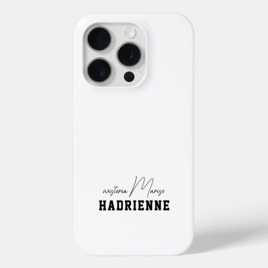 Moderne Schwarz-Weiß-Monogramm-Name Case-Mate iPhone Hülle (Rückseite)