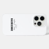 Moderne Schwarz-Weiß-Monogramm-Name Case-Mate iPhone Hülle (Rückseite (Horizontal))