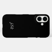 Moderne Schwarz-Weiß-Monogramm-Name Case-Mate iPhone Hülle (Rückseite (Horizontal))