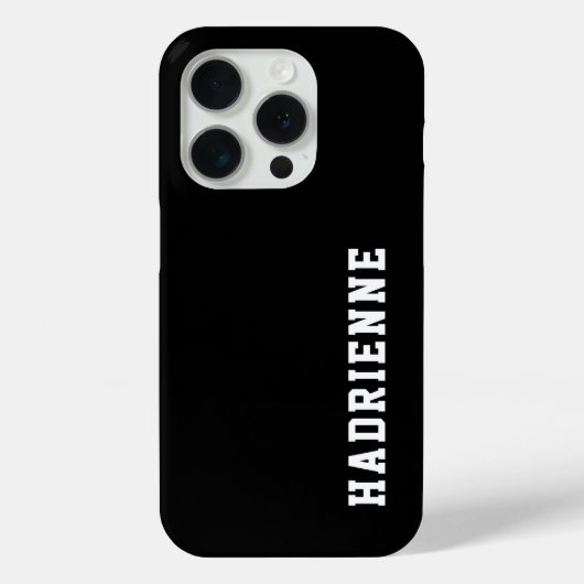 Moderne Schwarz-Weiß-Monogramm-Name Case-Mate iPhone Hülle (Rückseite)
