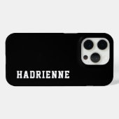 Moderne Schwarz-Weiß-Monogramm-Name Case-Mate iPhone Hülle (Rückseite (Horizontal))