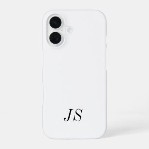 Moderne Schwarz-Weiß-Monogramm-Name iPhone 16 Hülle