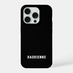 Moderne Schwarz-Weiß-Monogramm-Name iPhone 15 Pro Hülle