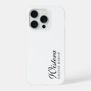 Moderne Schwarz-Weiß-Monogramm-Name iPhone 15 Pro Hülle