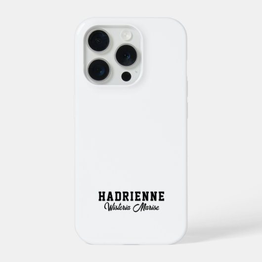 Moderne Schwarz-Weiß-Monogramm-Name iPhone Hülle (Rückseite)