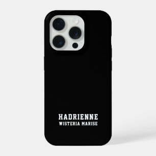 Moderne Schwarz-Weiß-Monogramm-Name iPhone 15 Pro Hülle