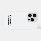 Moderne Schwarz-Weiß-Monogramm-Name iPhone Hülle (Rückseite (Horizontal))