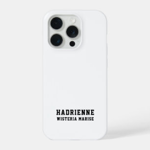 Moderne Schwarz-Weiß-Monogramm-Name iPhone 15 Pro Hülle