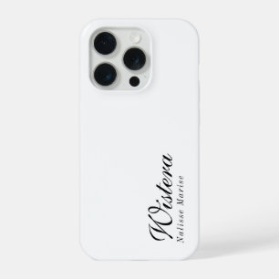 Moderne Schwarz-Weiß-Monogramm-Name iPhone 15 Pro Hülle