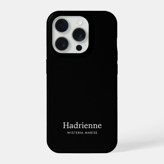 Moderne Schwarz-Weiß-Monogramm-Name iPhone Hülle (Rückseite)