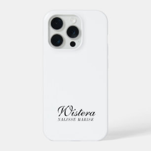 Moderne Schwarz-Weiß-Monogramm-Name iPhone 15 Pro Hülle