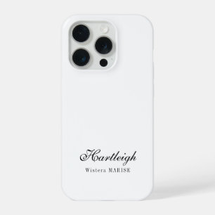 Moderne Schwarz-Weiß-Monogramm-Name iPhone 15 Pro Hülle