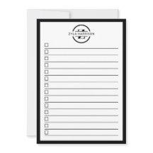 Moderne Schwarz-Weiß-Monogramm-Name-To-Do-Liste