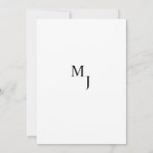 Moderne Schwarz-Weiß-Monogramm Save-the-Date-Karte Save The Date (Rückseite)