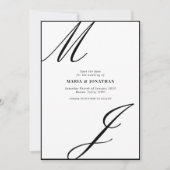 Moderne Schwarz-Weiß-Monogramm Save-the-Date-Karte Save The Date (Vorderseite)
