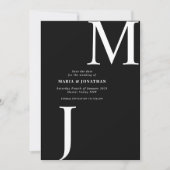 Moderne Schwarz-Weiß-Monogramm Save-the-Date-Karte Save The Date (Vorderseite)