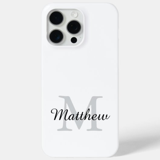 Moderne Schwarz-Weiß-Monogramm-Schriftzug-Name Case-Mate iPhone Hülle (Rückseite)